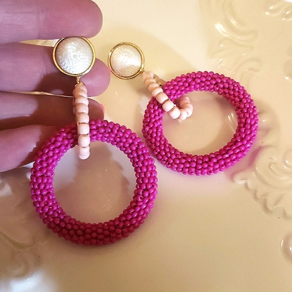 Pink and Purple Jewelry Bundle~ 2 pairs Earrings and a Unique Cuff/Bracelet - Picture 8 of 11